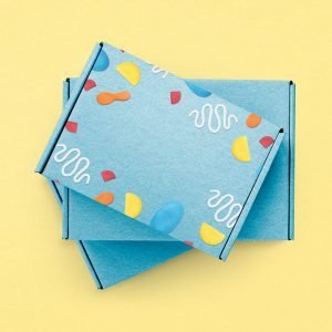 blue-kraft-box-with-cute-clay-pattern-product-packaging